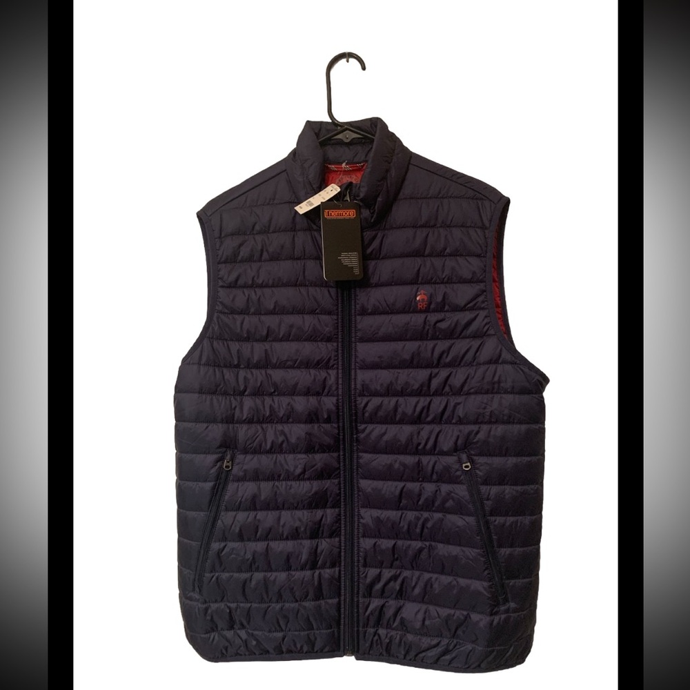 Brooks Brothers Red Fleece Puffer Vest Men M Navy Blue Thermore synthetic Down